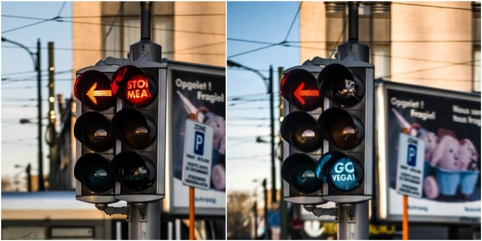 Belgium Now Has “Go Vegan” Traffic Lights