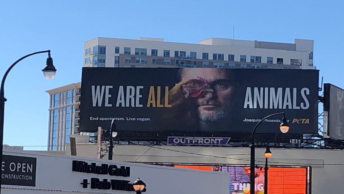 Joaquin Phoenix Is Everywhere! Now In Atlanta On A Huge Billboard Asking People To Go Vegan